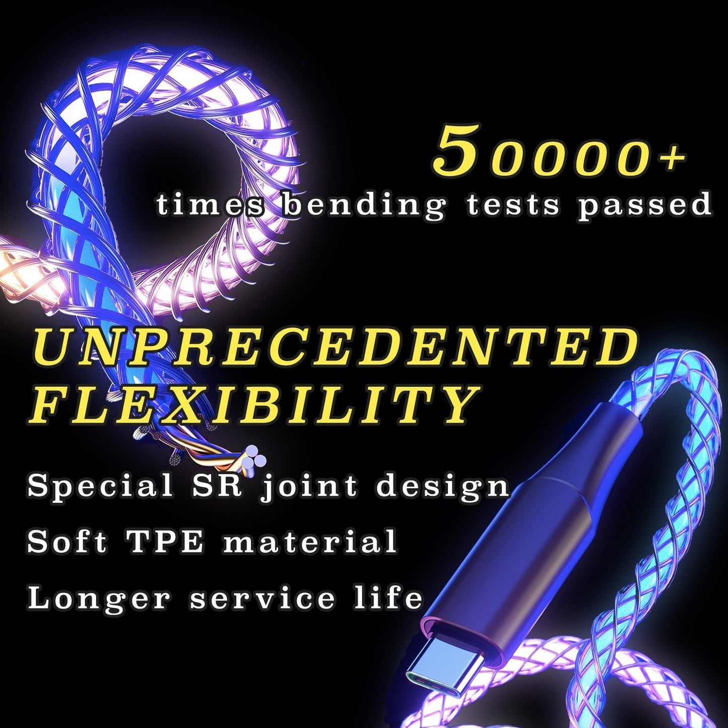 100W LED Glowing Charging Cable (USBC to USBC)