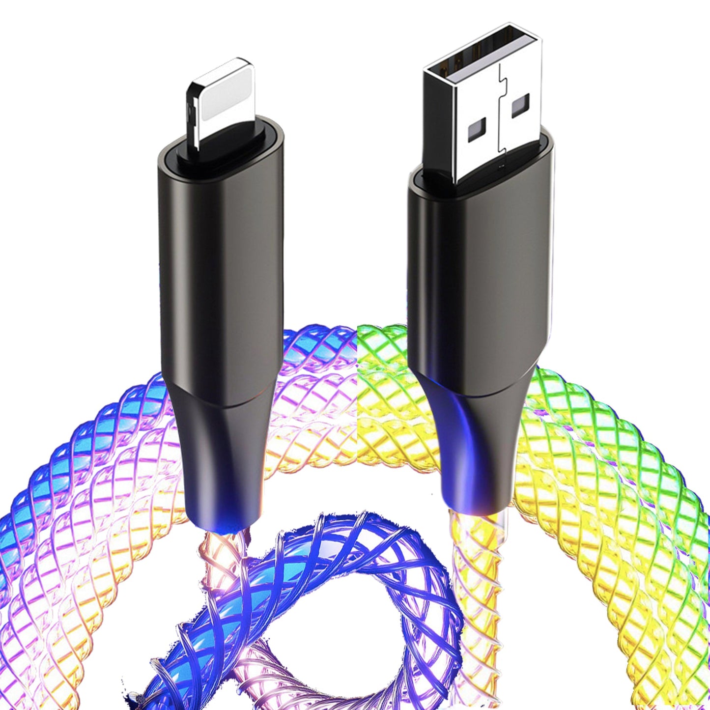12W LED Glowing Charging Cable (USBA to Lightning)