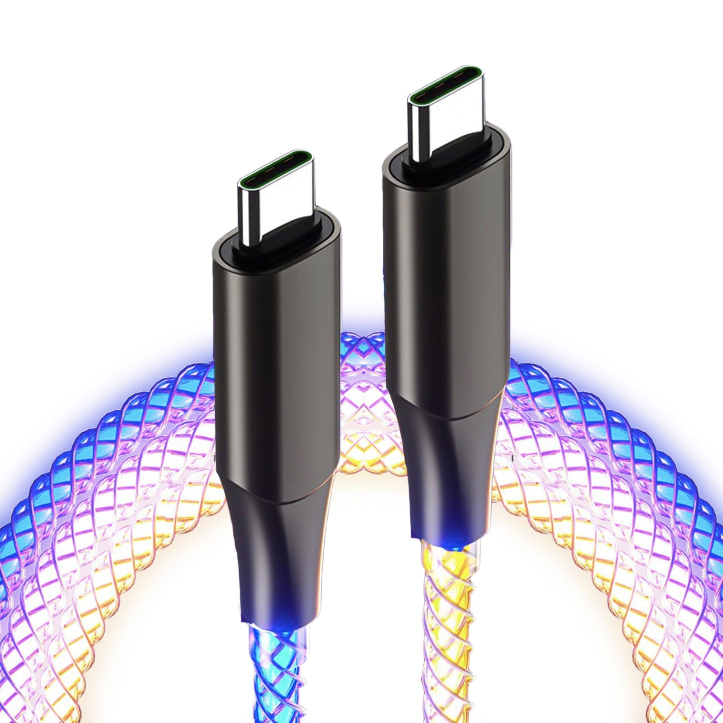 100W LED 光る充電ケーブル (USBC- USBC)