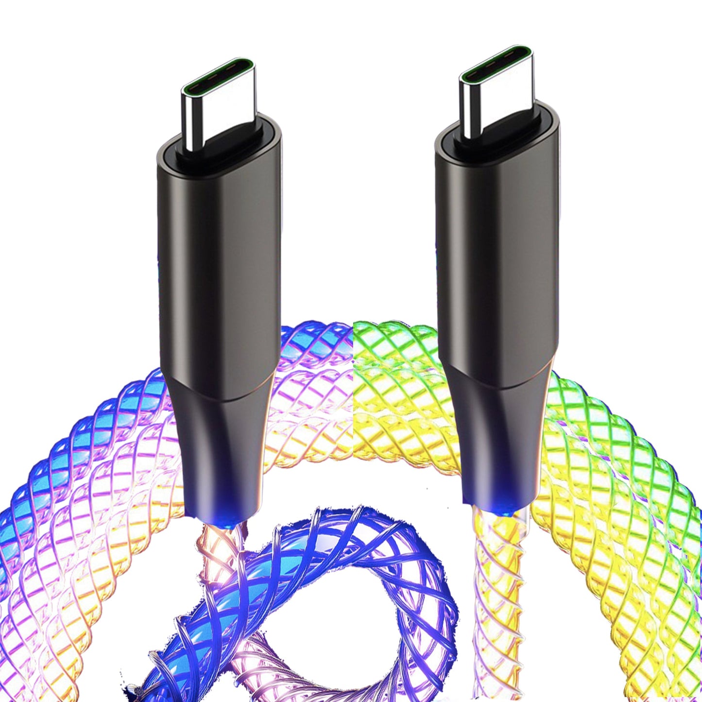 100W LED 光る充電ケーブル (USBC- USBC)