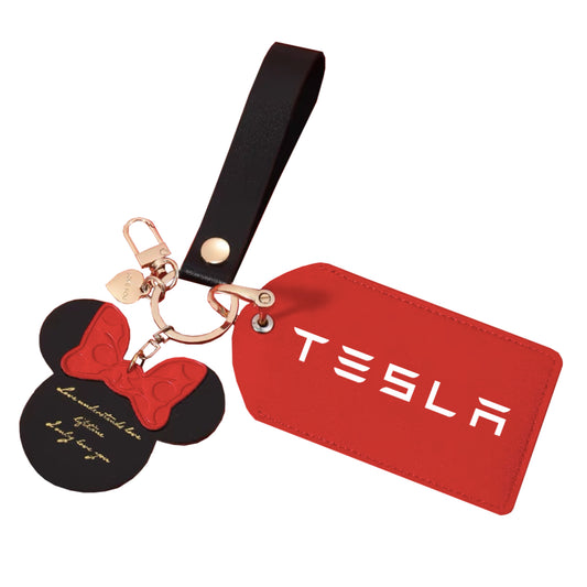 Tarjetero Minnie Rojo para llave de Tesla 