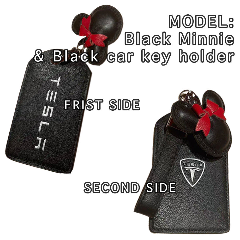 Red Minnie Pad Card Holder for Tesla key