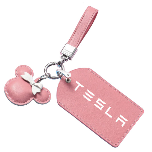 テスラ車のキー用ピンク ミニー パッド カード ホルダー